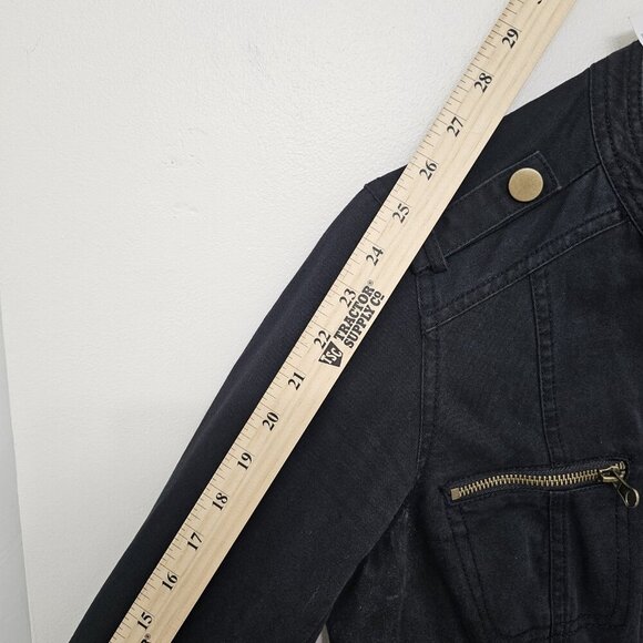 NWT Maurices Womens Black Classic Zipper Pockets Long Sleeve Jacket Size Medium - Picture 12 of 12